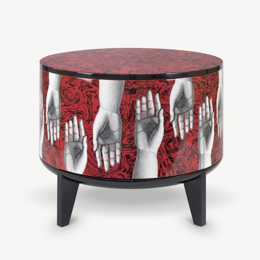 Fornasetti Tavolo Tamburo Don Giovanni Bianco/Nero/Rosso Tabelle