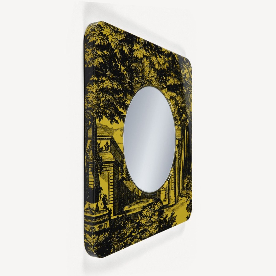 Fornasetti Cornice Con Specchio Piano Giardino Settecentesco Nero Giallo Specchi Di Design