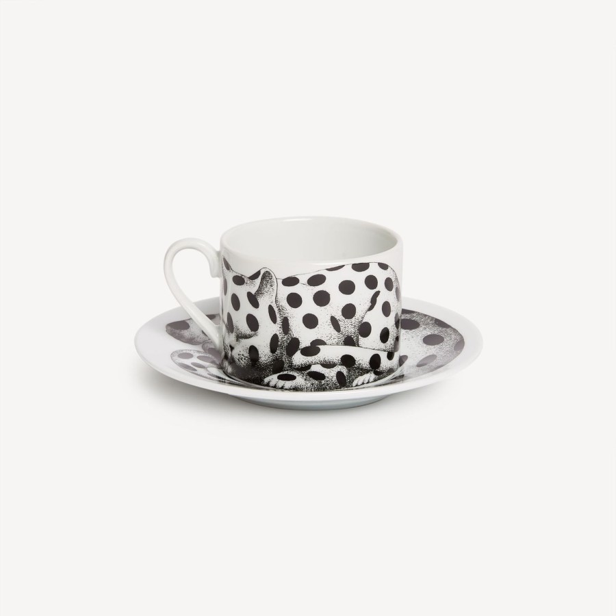 Fornasetti Tazza Te Alta Fedelta Pois Bianco Nero Set Da Te E Caffe