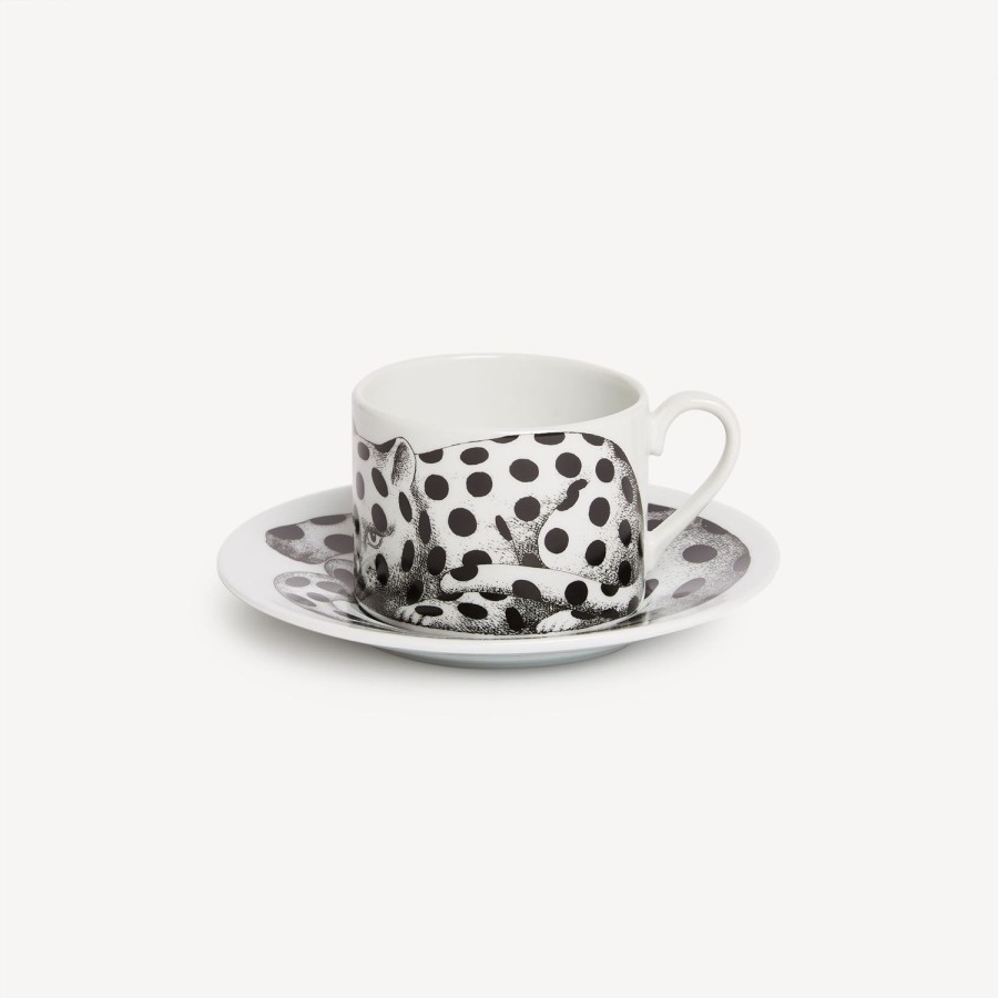 Fornasetti Tazza Te Alta Fedelta Pois Bianco Nero Set Da Te E Caffe