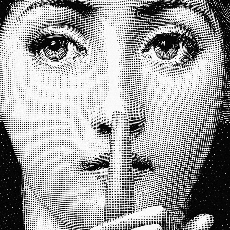 Fornasetti Pannello Silenzio Bianco Nero Pannelli Decorativi