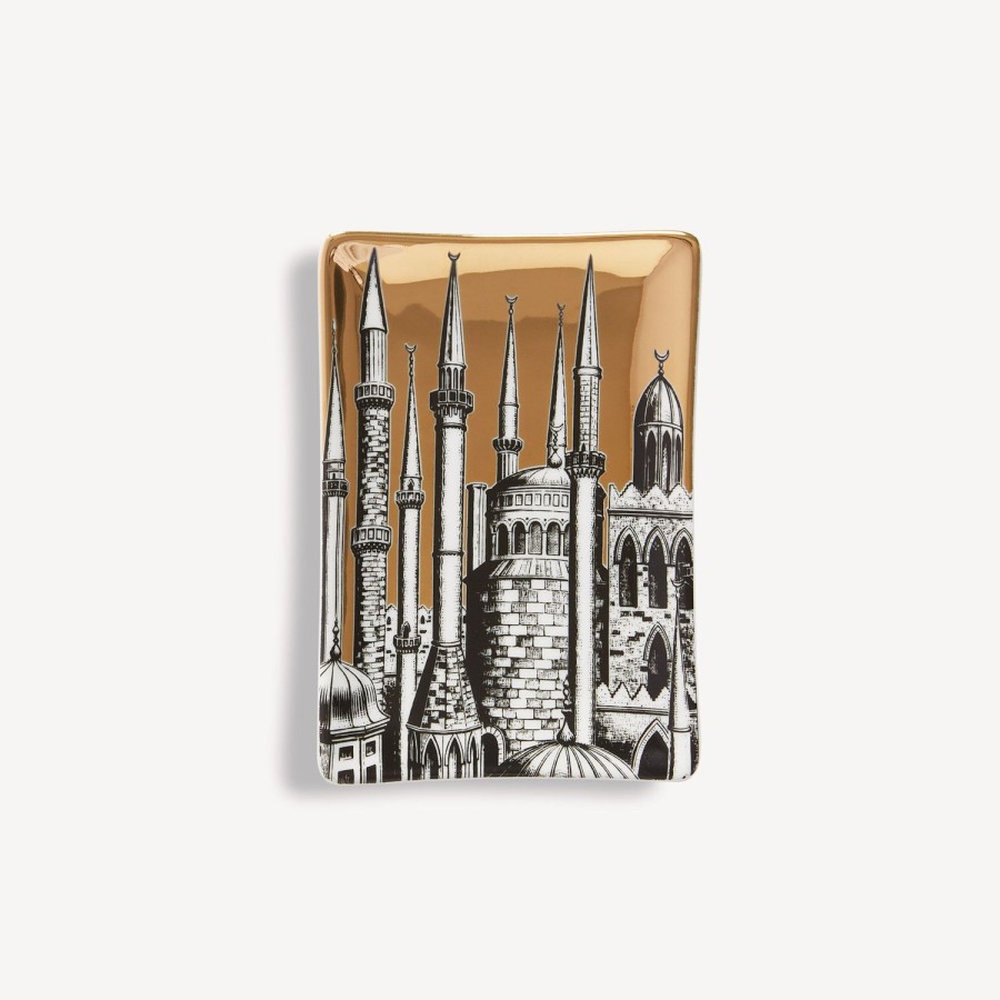 Fornasetti Posacenere Minareti Bianco/Nero/Oro Posacenere Di Design