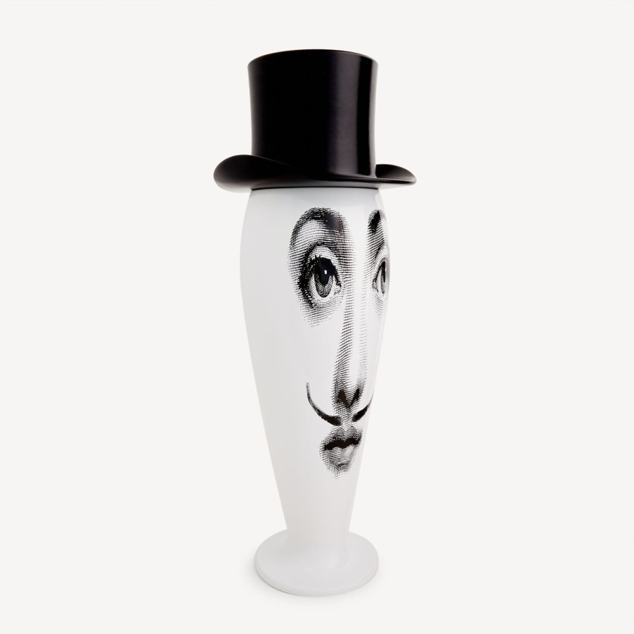 Fornasetti Vaso Smilzo Baffi Bianco Nero Vasi