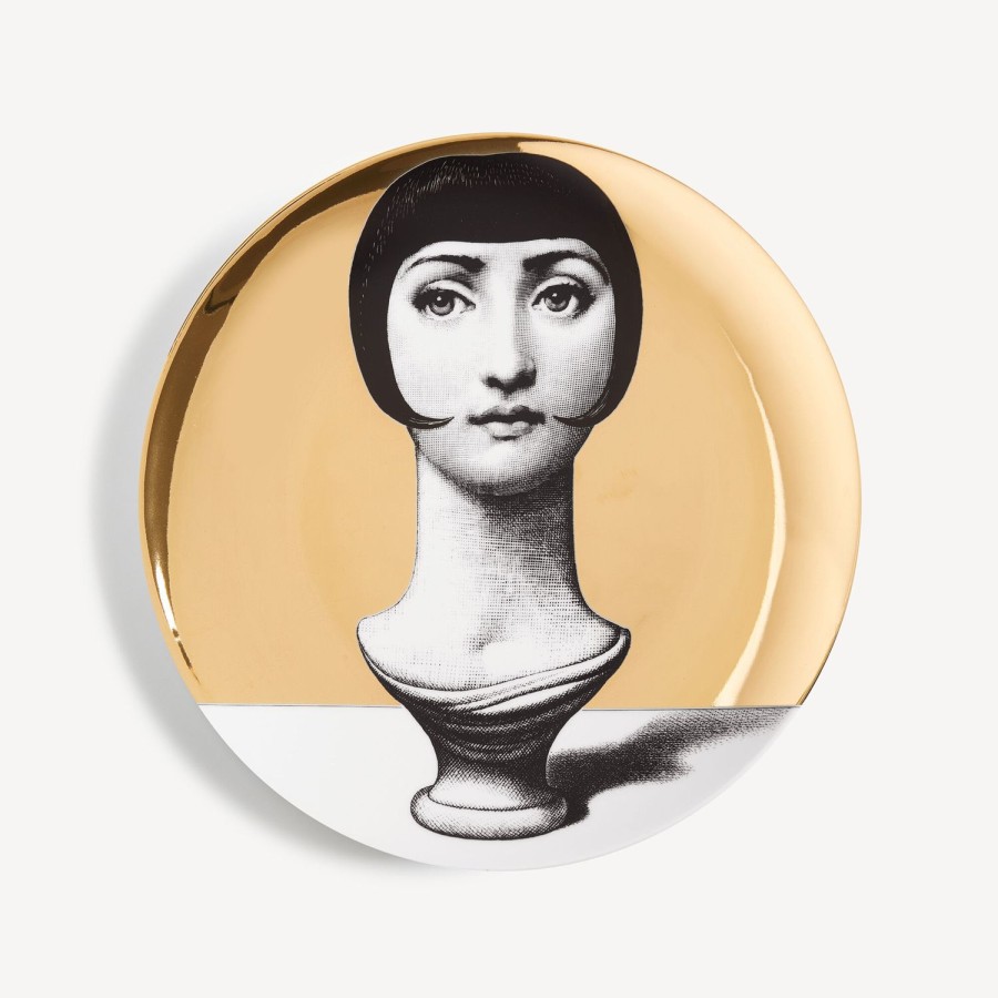 Fornasetti Piatto Da Muro Tema E Variazioni N.192 Bianco/Nero/Oro Antichita