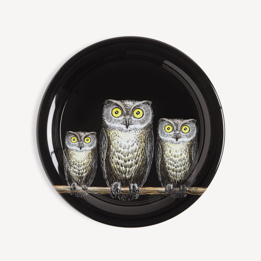 Fornasetti Vassoio Civette Multicolore Vassoi E Pliants Decorativi