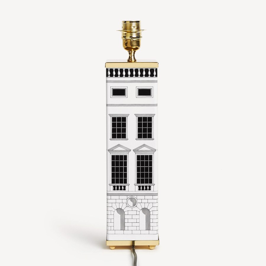 Fornasetti Base Per Lampada Quadrata Architettura Bianco Nero Lampade E Paralumi