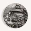 Fornasetti Placca Bordo Sirena N.6 Bianco/Nero/Oro Piatti Decorativi