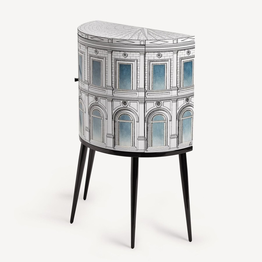 Fornasetti Console Architettura Celeste Bianco/Nero/Blu Console Di Archiviazione