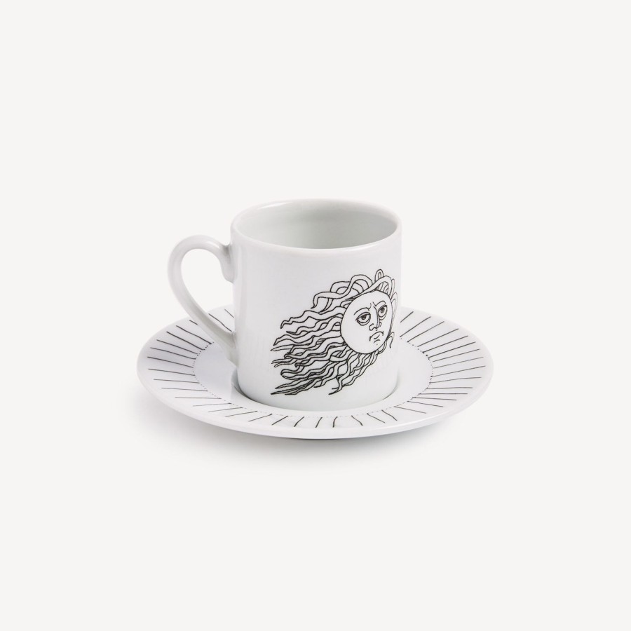 Fornasetti Solitario Della Tazza Di Caffe Bianco Nero Set Da Te E Caffe