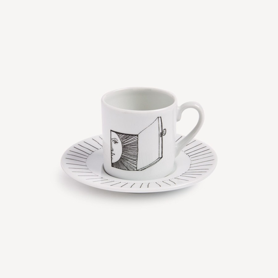 Fornasetti Solitario Della Tazza Di Caffe Bianco Nero Set Da Te E Caffe