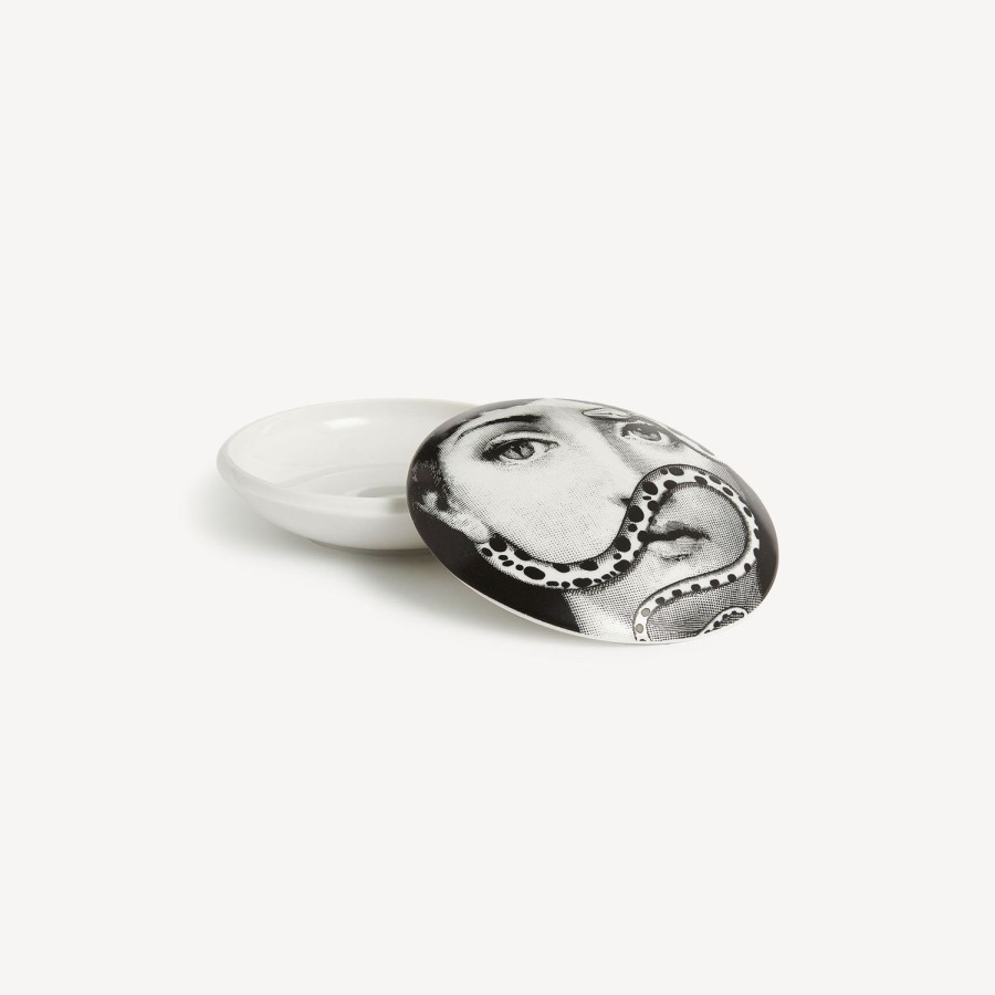 Fornasetti Scatola Rotonda Tema E Variazioni N.383 Bianco Nero Piccoli Contenitori