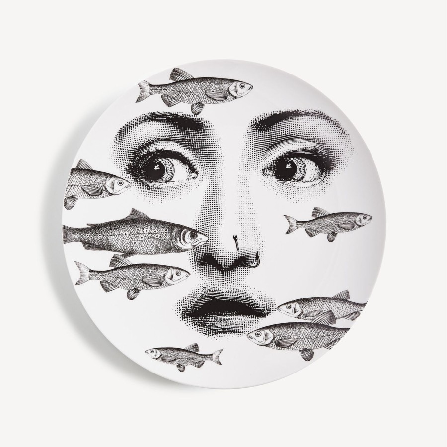 Fornasetti Piatto Da Muro Tema E Variazioni N.392 Bianco Nero Animali