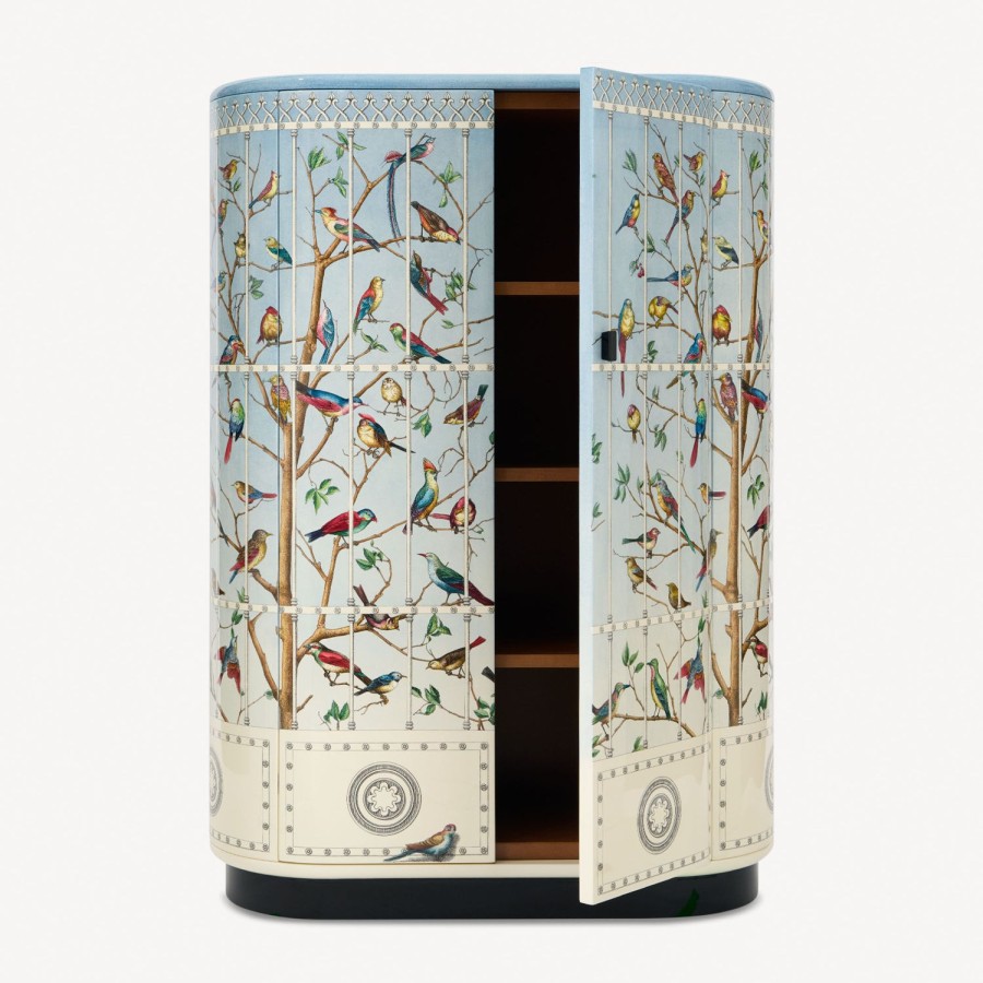 Fornasetti Mobile Curvo Uccelli Multicolore Armadi Curvi