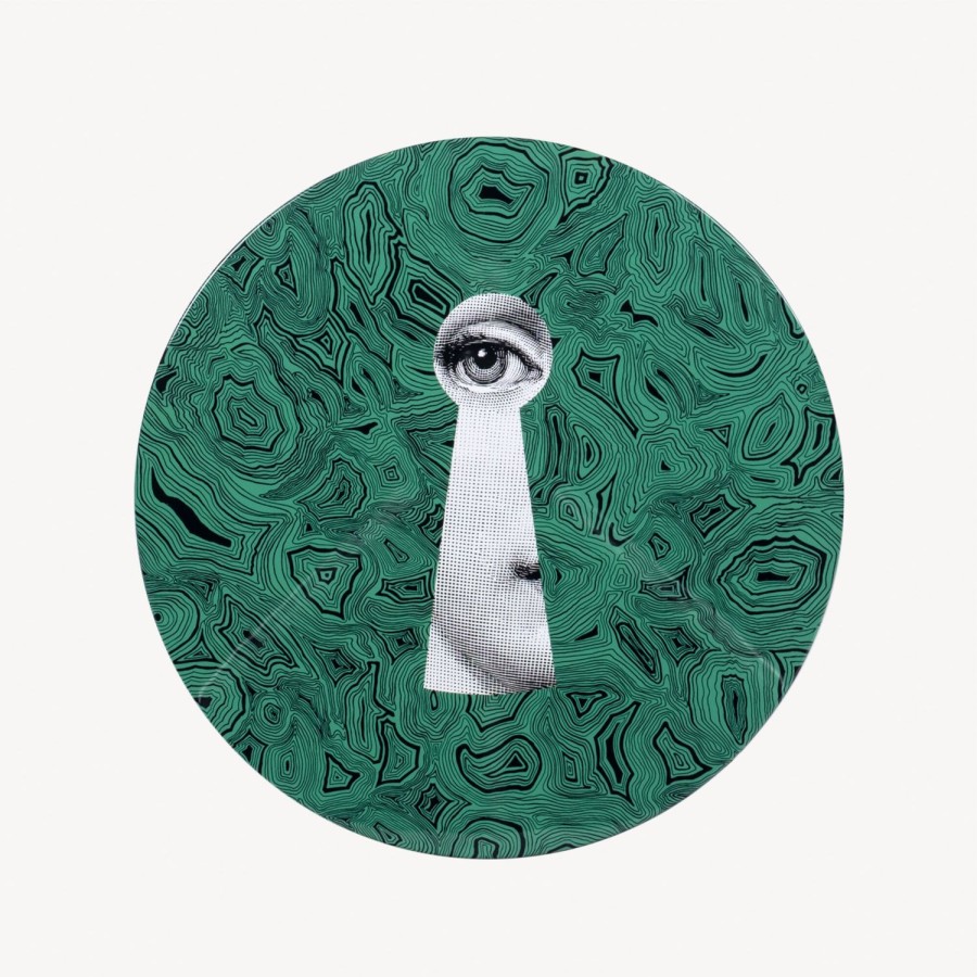 Fornasetti Tavolino Serratura Su Malachite Verde/Bianco/Nero Tabelle