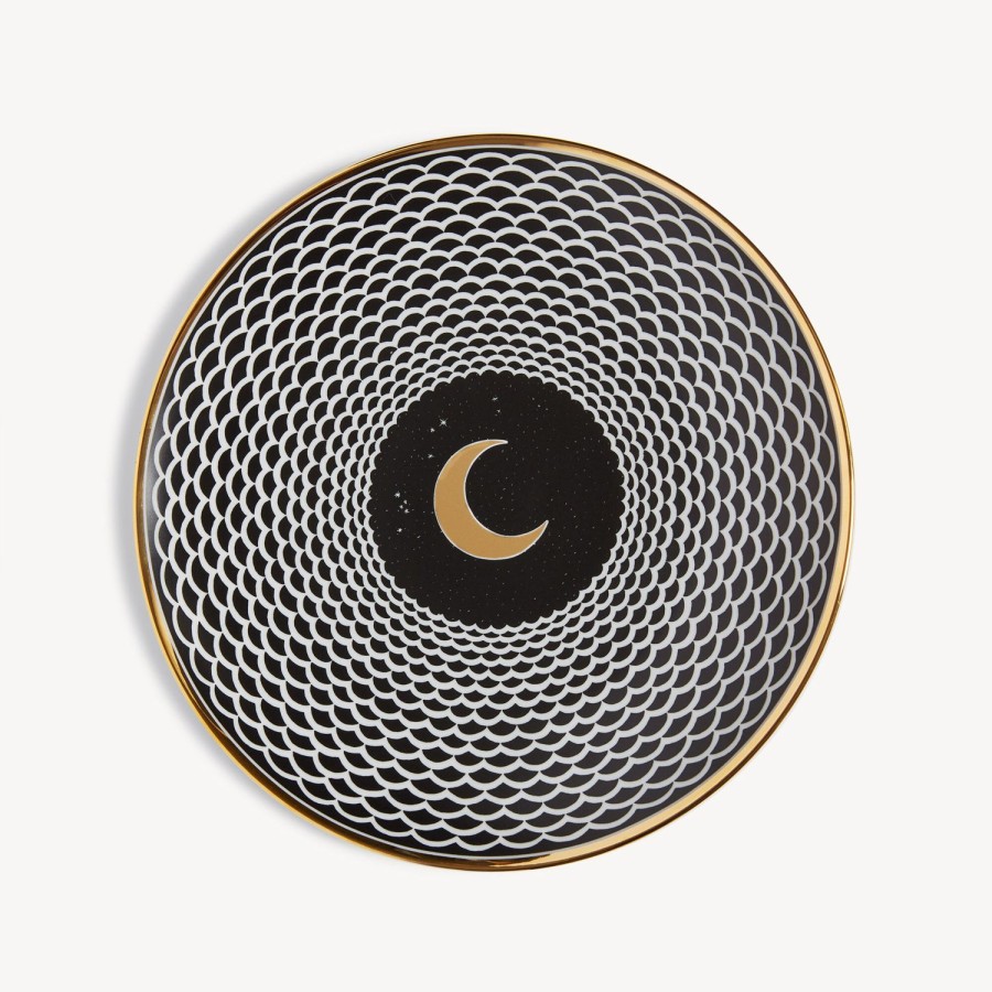 Fornasetti Piastra Lunocentrica Bianco/Nero/Oro Piatti Decorativi