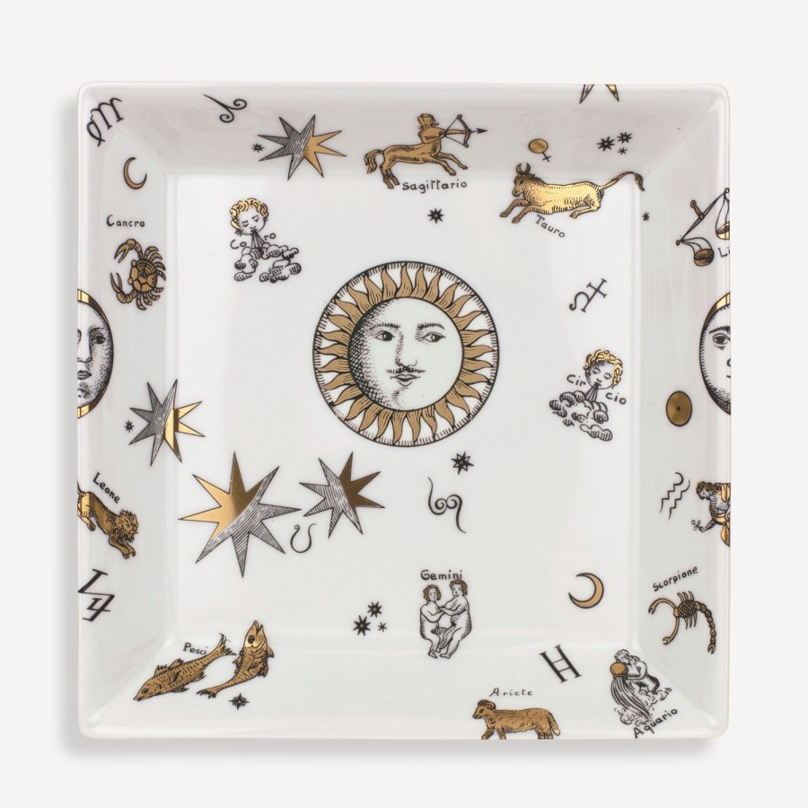 Fornasetti Piastra Astronomici Bianco/Nero/Oro Piatti Decorativi