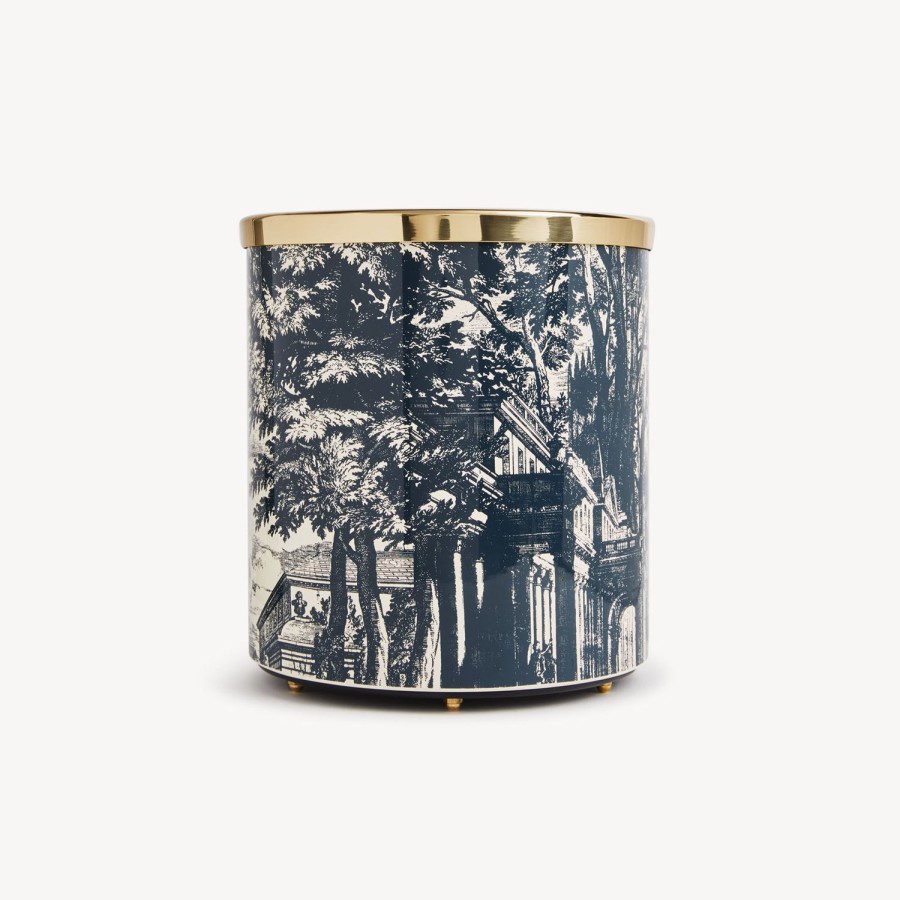 Fornasetti Cestino Carta Giardino Settecentesco Blu/Avorio Cestini Di Carta