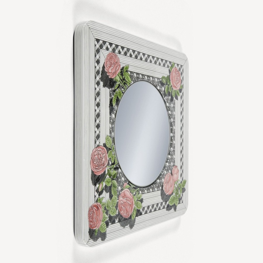 Fornasetti Cornice Con Specchio Piano Musciarabia Con Rose Multicolore Specchi Di Design