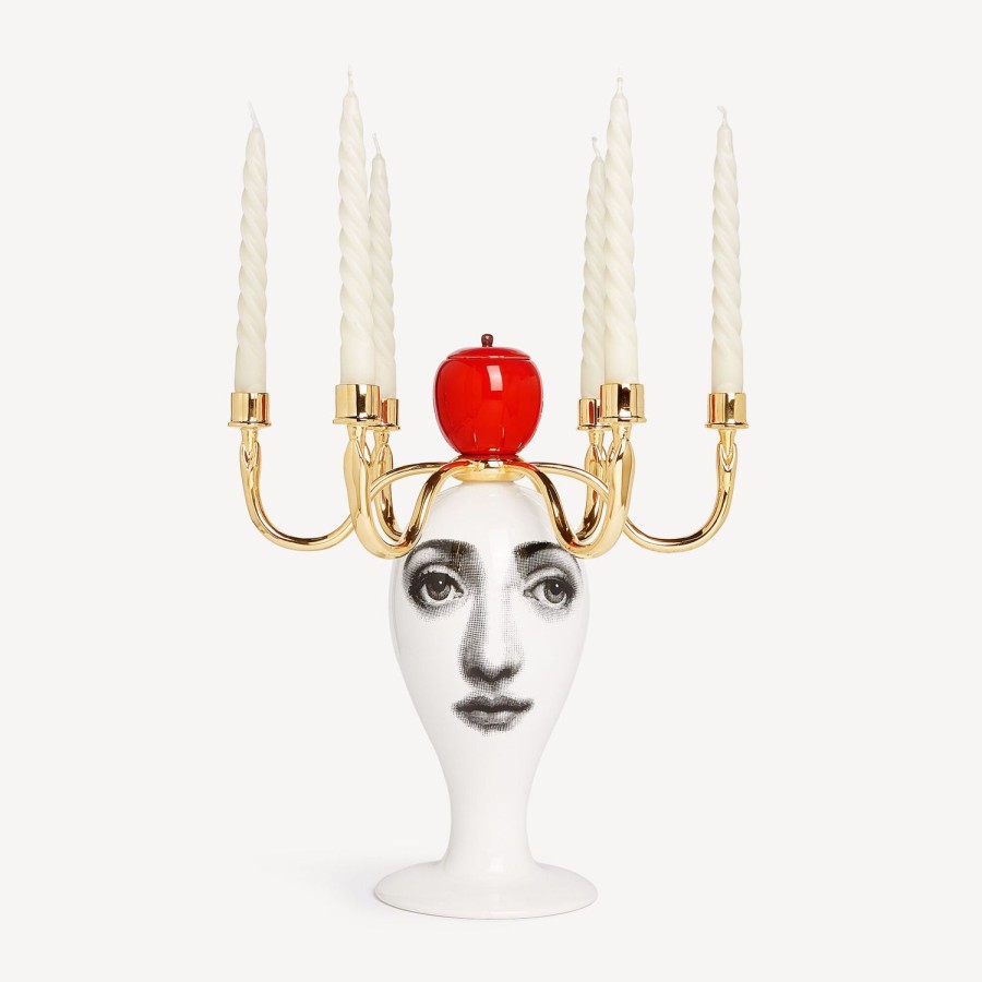 Fornasetti Candelabro Sul Tardi - Decoro Peccato Originale - Fragranza Frutto Proibito Multicolore Candele Profumate