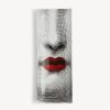 Fornasetti Vassoio Rettangolare Red Lips - Tema E Variazioni N.397 Bianco/Nero/Rosso Vassoi Decorativi