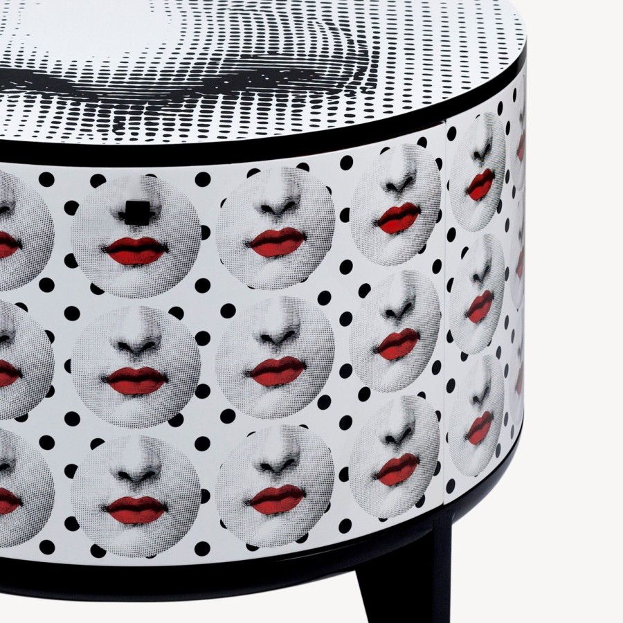 Fornasetti Tavolo Tamburo Comme Des Forna Bianco/Nero/Rosso Tabelle