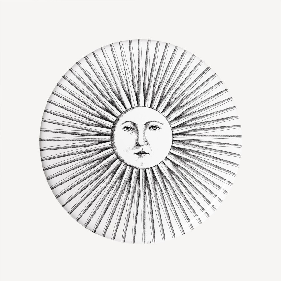 Fornasetti Sgabello Sole Splendente Bianco Nero Sgabelli