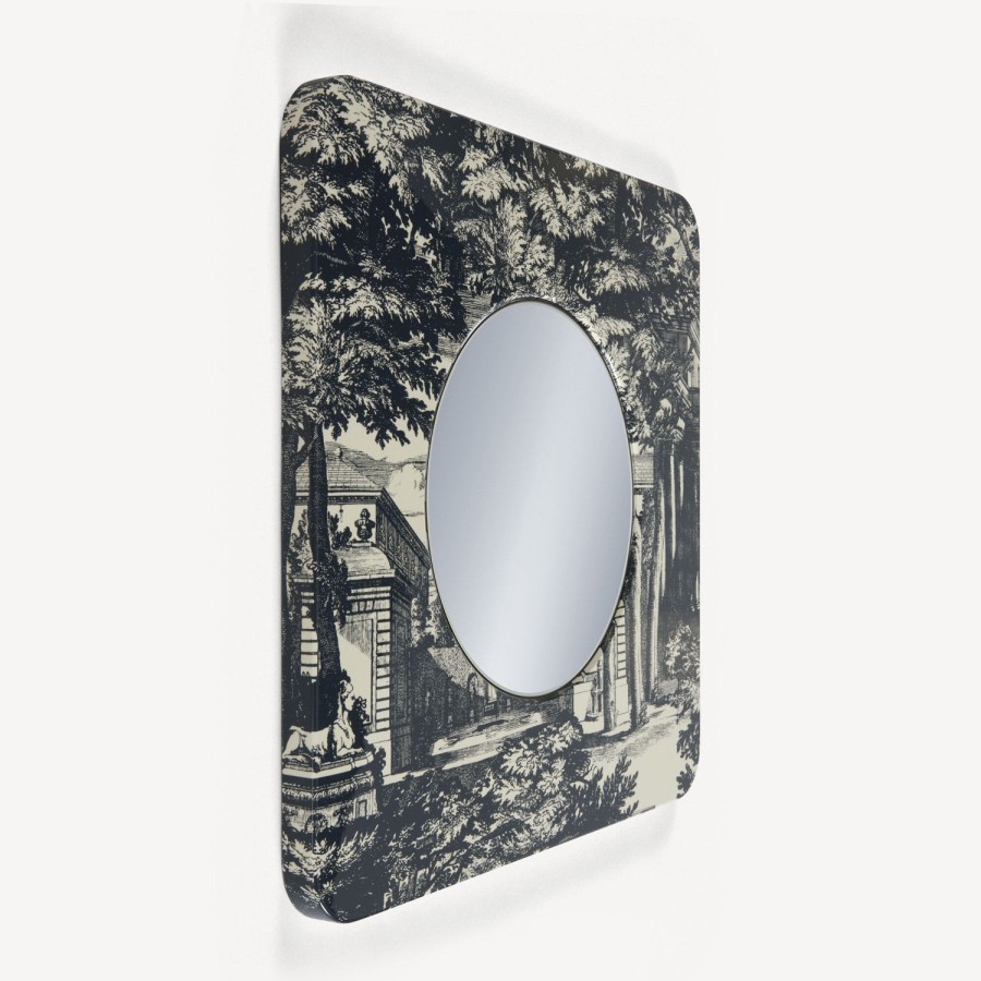 Fornasetti Cornice Con Specchio Piano Giardino Settecentesco Blu/Avorio Specchi Di Design