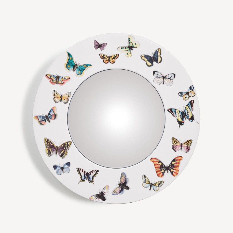 Fornasetti Cornice Con Specchio Convesso Farfalle Multicolore Specchi Di Design