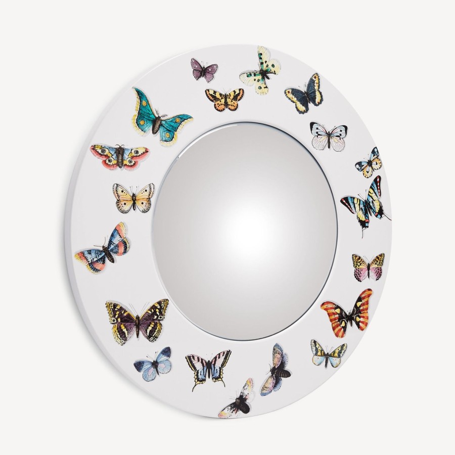 Fornasetti Cornice Con Specchio Convesso Farfalle Multicolore Specchi Di Design