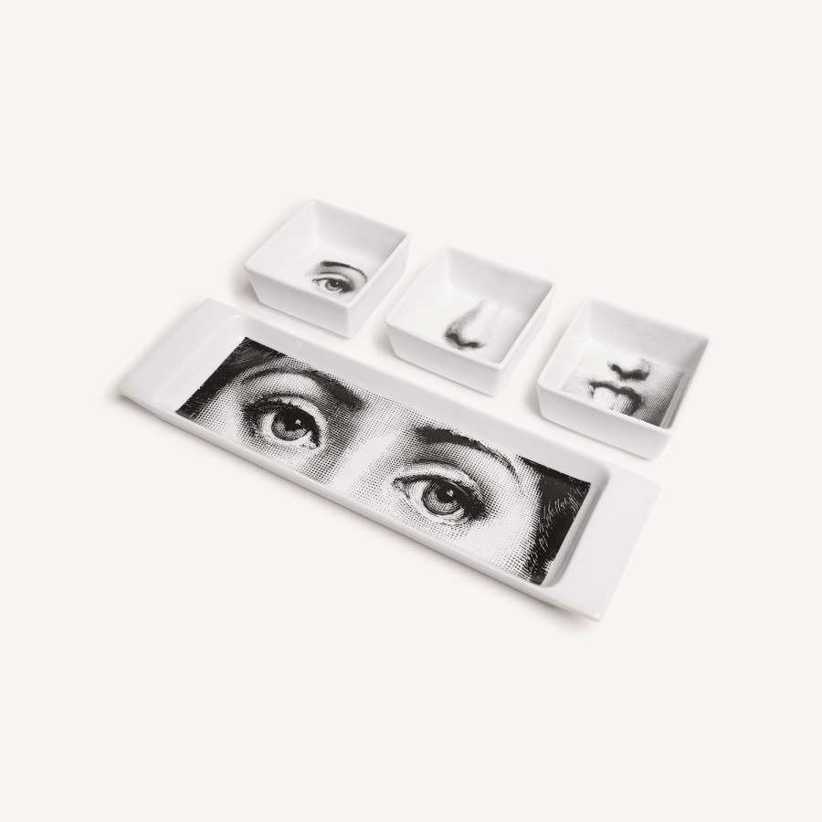 Fornasetti Set Antipasti I Sensi Bianco Nero Set Di Antipasti E Centrotavola