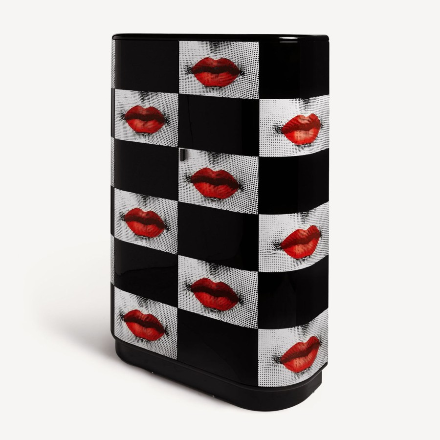 Fornasetti Bacio Del Mobile Curvo Bianco/Nero/Rosso Armadi Curvi