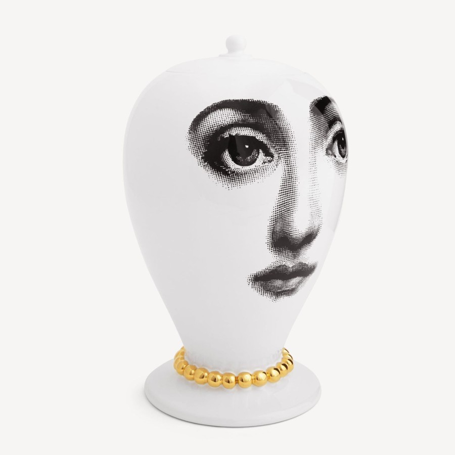 Fornasetti Vaso Collana Bianco/Nero/Oro Vasi