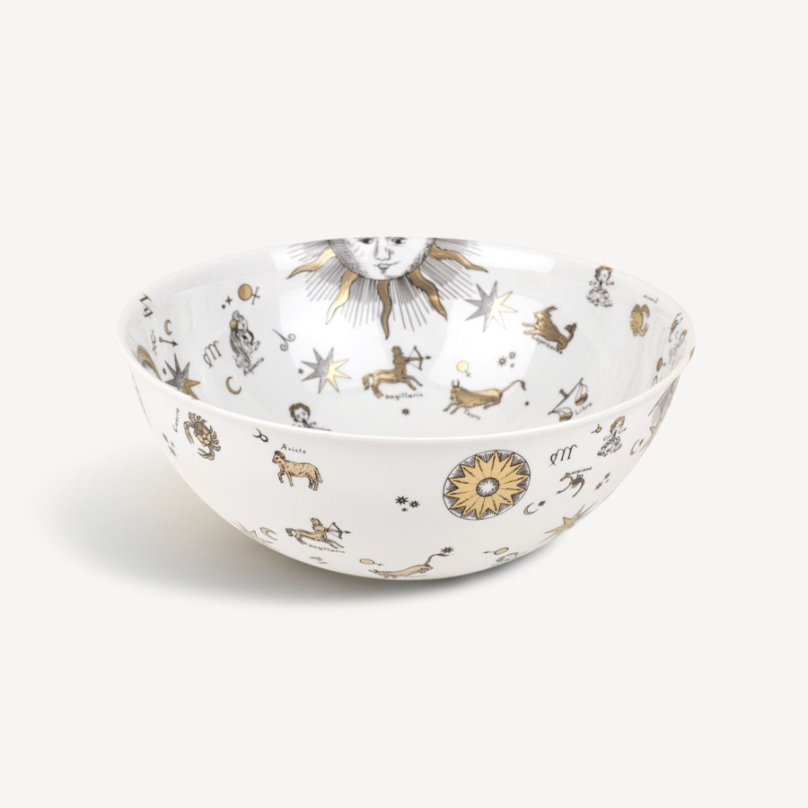 Fornasetti Centrotavola Astronomici Bianco/Nero/Oro Set Di Antipasti E Centrotavola