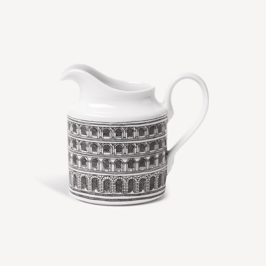 Fornasetti Architettura Della Brocca Di Latte Bianco Nero Set Da Te E Caffe